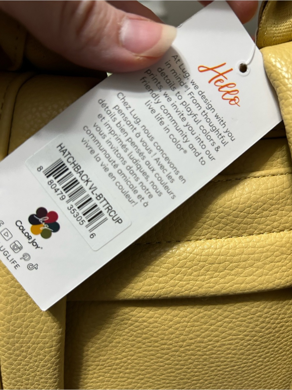 Lug Hatchback VL Buttercup Quilted Vegan Leather Women's Backpack NWT - Picture 4 of 4